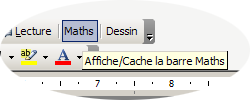 Le bouton « Maths » (en anglais)