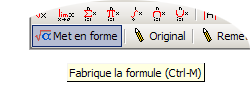 Le bouton « Mise en forme » (en anglais)