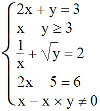 Un système d'équations
